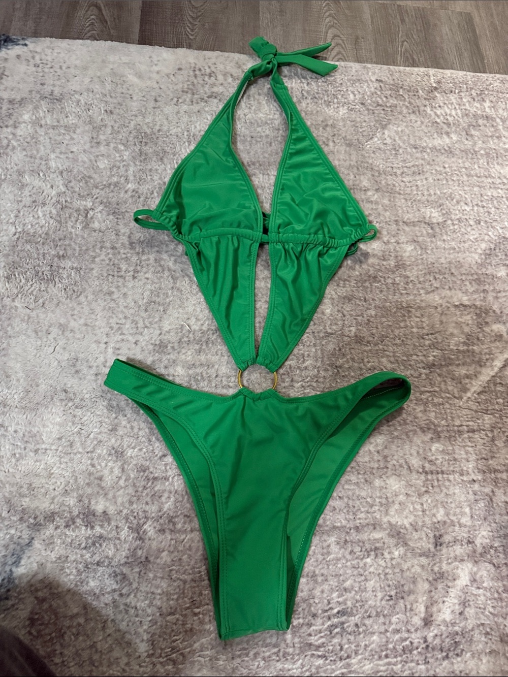 Green Halter One-Piece Swimsuit